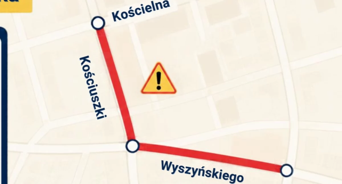 Sprawy urzędowe, Czasowe zamknięcia Kościuszki Wyszyńskiego Żyrardowie października - zdjęcie, fotografia